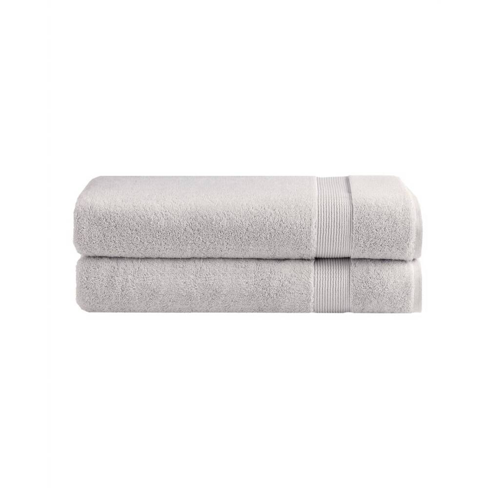 NEW UNDER THE CANOPY classic organic 2-piece bath sheet set in silver